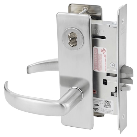 Corbin Russwin Classroom Mortise Lock, PS Lever, M Escutcheon, 6-Pin LFIC Less Core, Satin Chrome ML2055 PSM 626 CL6